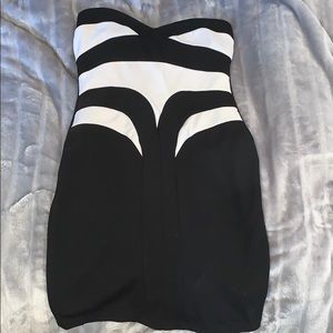 Black an white midi dress worn once